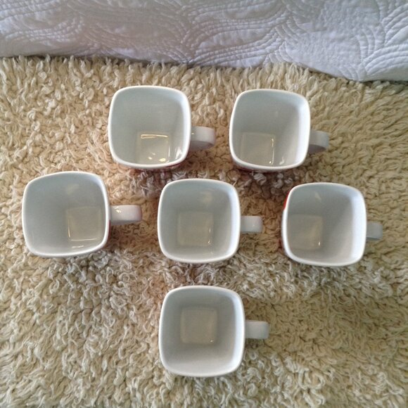 6 Food Network Porcelain Poppies Mugs; Festive; Trending, Elegant Dining, Coffee - Picture 2 of 5